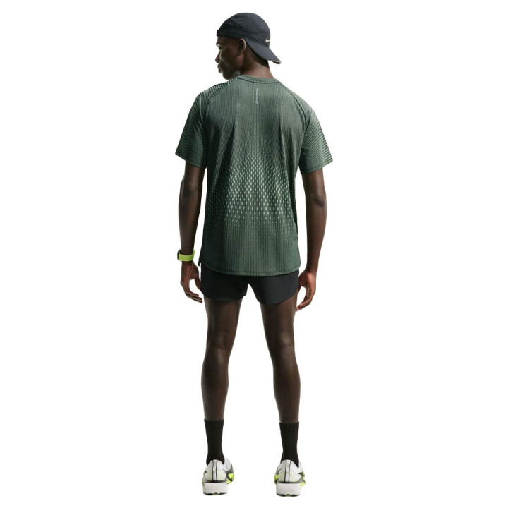Nike T-shirt Running Af Stride Nero Verde Spark Argento Uomo