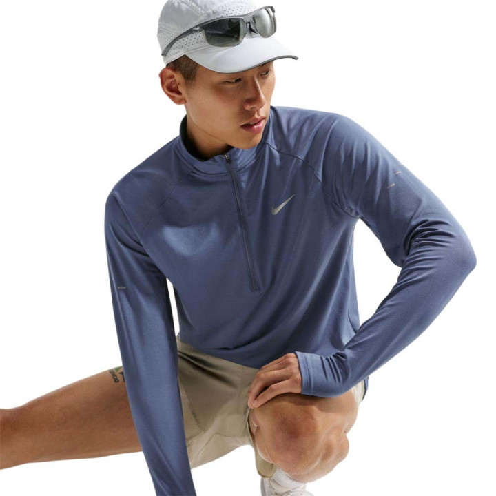 Nike T-Maglia Running Stride Felpa Running Diffused Blu Uomo