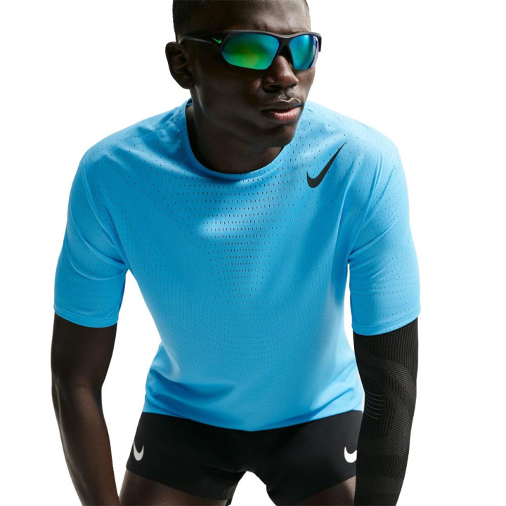 Nike Maglia Running Aeroswift Adv Lt Current Blue Nero Uomo