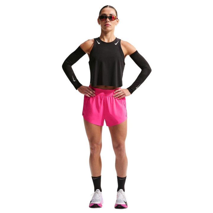 Nike Pantaloncini Running Aeroswift Adv 3" Rosa Nero Donna