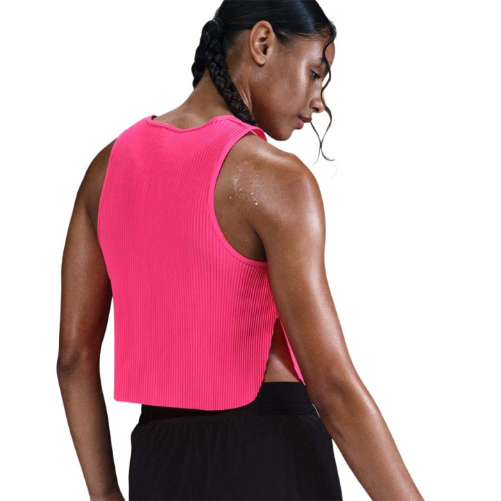 Nike Crop Canotta Running Aeroswift Hyper Rosa Nero Donna
