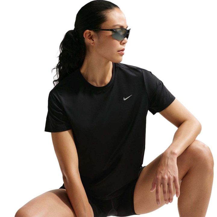 Nike T-shirt Running Df Swift Standard Nero Argento Donna