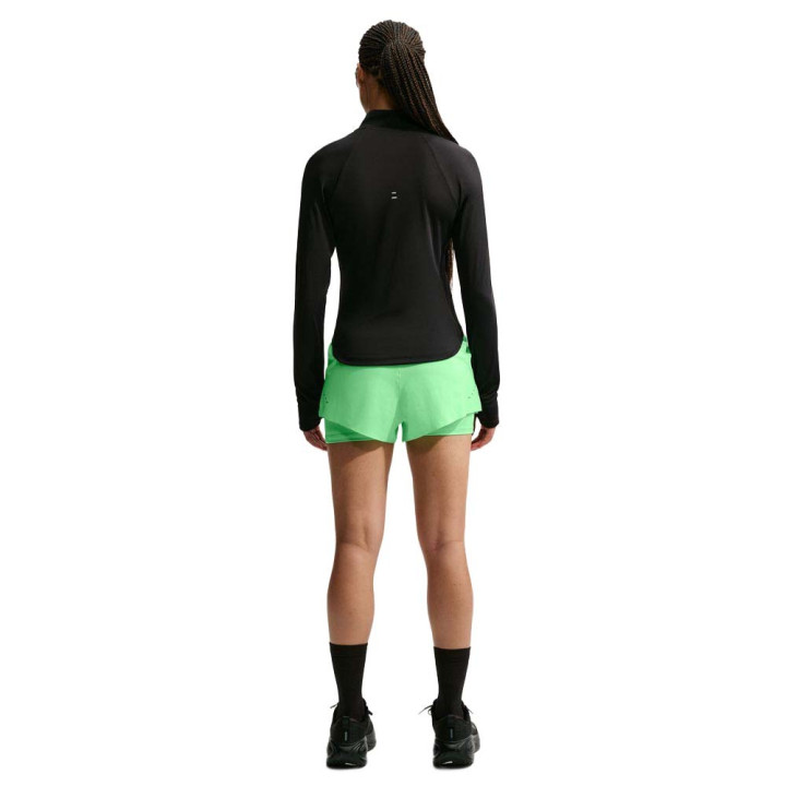 Nike Pantaloncini Running Swift 2In1 Verde Argento Donna
