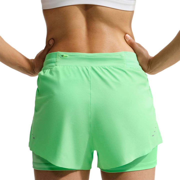 Nike Pantaloncini Running Swift 2In1 Verde Argento Donna
