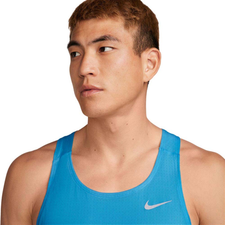 Nike Canotta Running Df Fast Lt Current Blu Argento Uomo