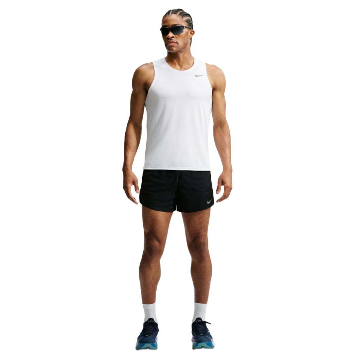 Nike Pantaloncini Running Af Stride 5" Nero Argento Uomo