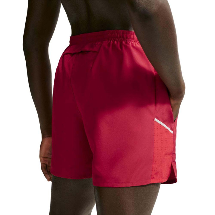 Nike Pantaloncini Running Miler 5" Df Rosso Grigio Uomo