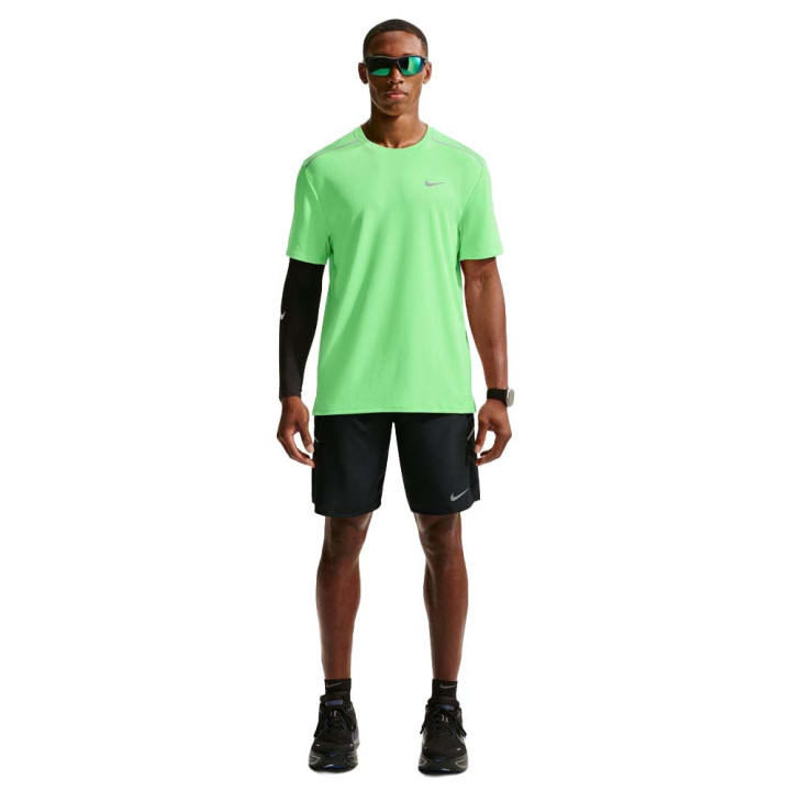Nike T-shirt Running Miler Illusion Verde Argento Uomo