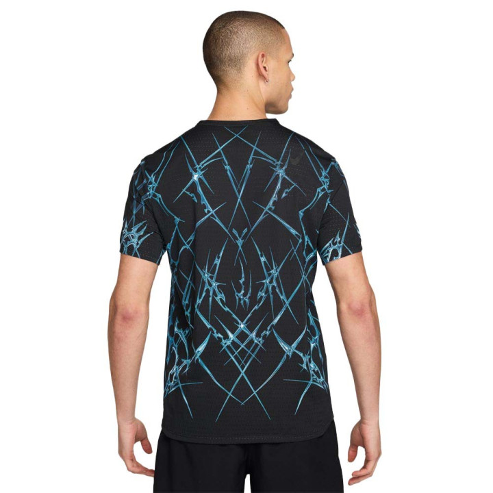 Nike Maglia Running Areo-Fit Adv Aop Nero Bianco Uomo