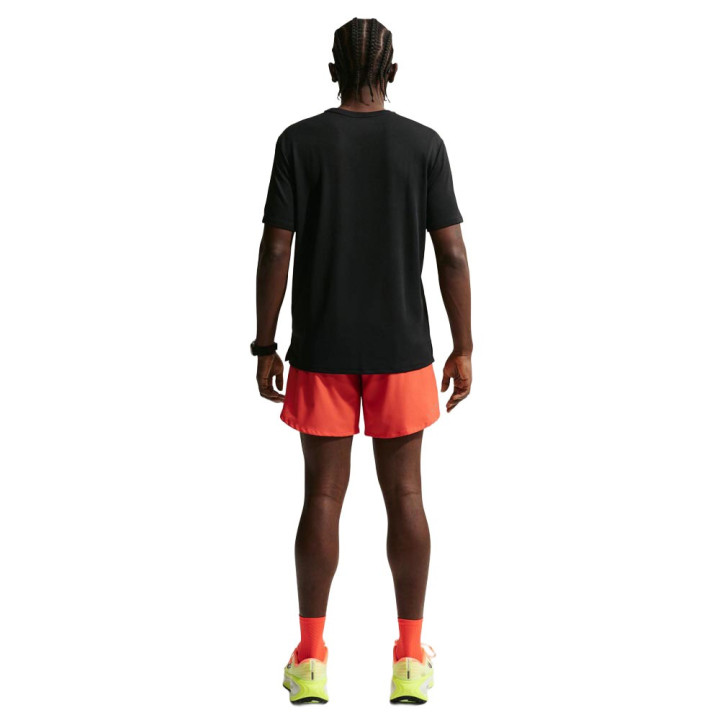Nike T-shirt Running Miler Nero Argento Uomo