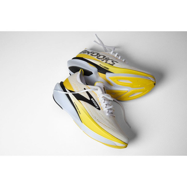 Brooks Hyperion Max 4 Bianco Cyber Giallo - Scarpe Running Uomo