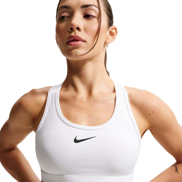 Nike Swoosh Reggiseno Sportivo Medium Support Bianco Donna