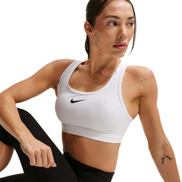 Nike Swoosh Reggiseno Sportivo Medium Support Bianco Donna