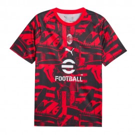Maniche Corte Ac Milan Warm Up nero rosso