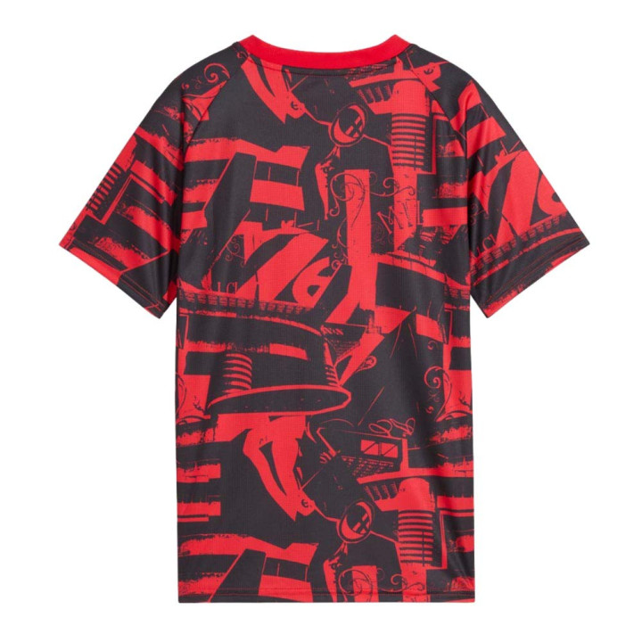 Puma Maglia Maniche Corte Ac Milan Pre Gara Nero Rosso Bambino