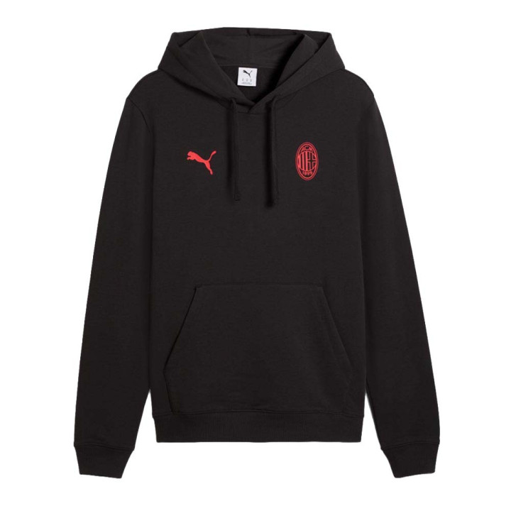 Puma Felpa Calcio Ac Milan Ess Nero Rosso Uomo