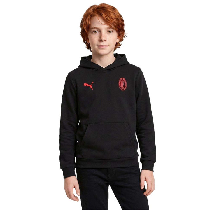 Puma Felpa Calcio Ac Milan Ess Nero7Rosso Bambino