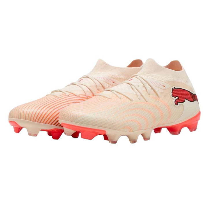 Puma Future 9 Match Fg Ag Bianco Rosso - Scarpe Da Calcio Uomo
