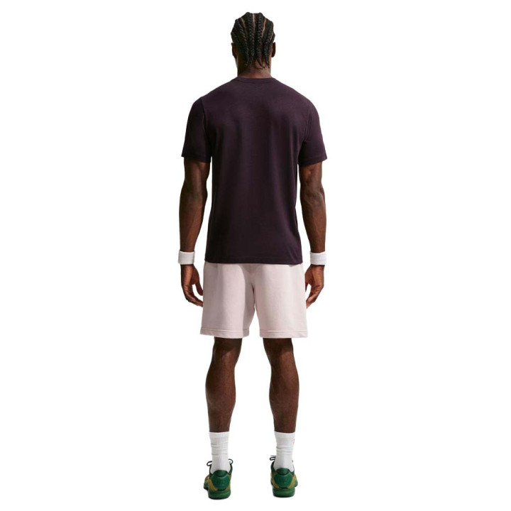 Nike T-Shirt Tennis Dri-Fit Cotton Burgundy Ash Uomo