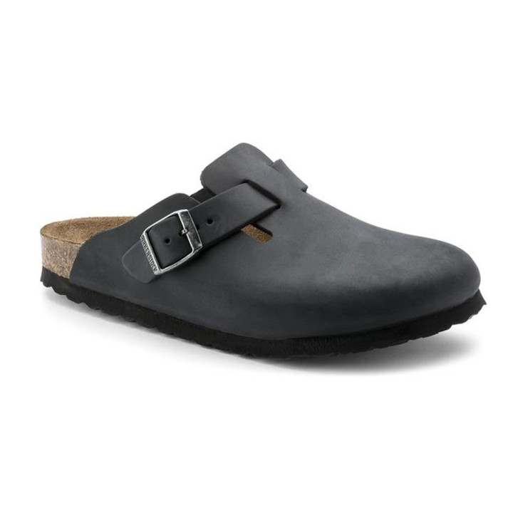 Birkenstock Boston Nero Oiled Lea Nero - Sandali Uomo