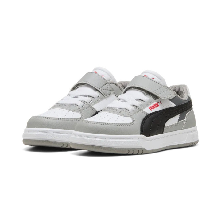 Puma Caven Iiii Ps Bianco Grigio Nero - Scarpe Da Ginnastica Bambino