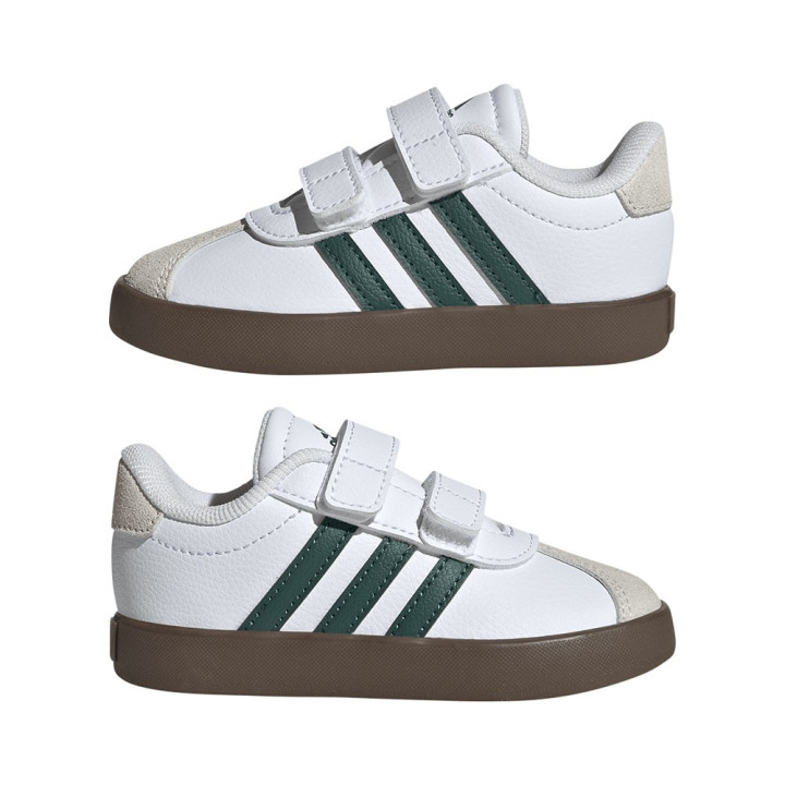 ADIDAS Vl Court 3.0 Td Bianco Verde - Sneakers Bambino