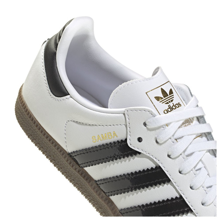 ADIDAS Originals Samba Gs Bianco Nero Lucido - Sneakers Bambino