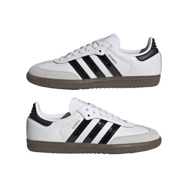 ADIDAS Originals Samba Gs Bianco Nero Lucido - Sneakers Bambino