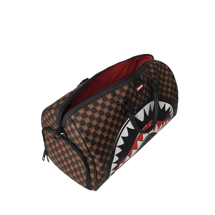 Sprayground Borsa Duffle Sharks In Paris Bubble Check Brown