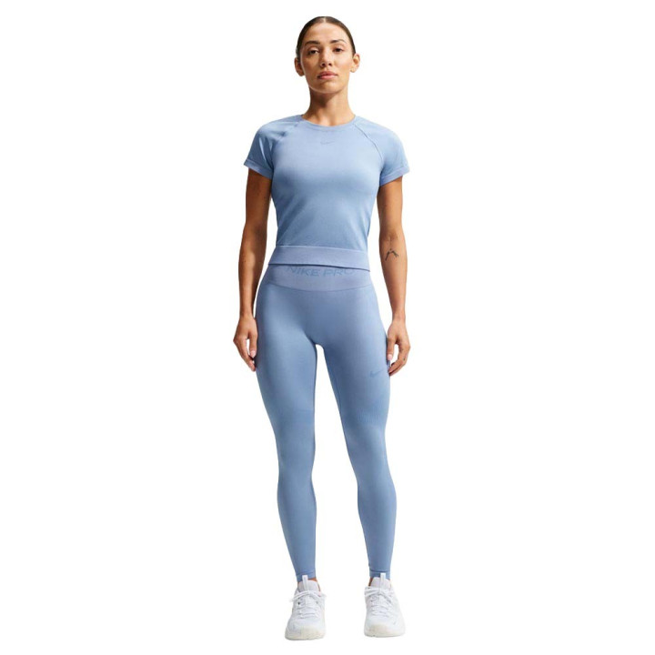 Nike Pro Seamless Leggings Palestra Tight Azzurro Donna