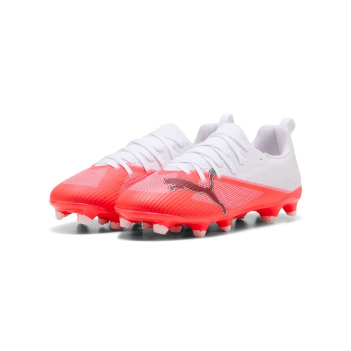 Puma Ultra 7 Match Fg Ag Bianco Rosso - Scarpe Da Calcio Bambino