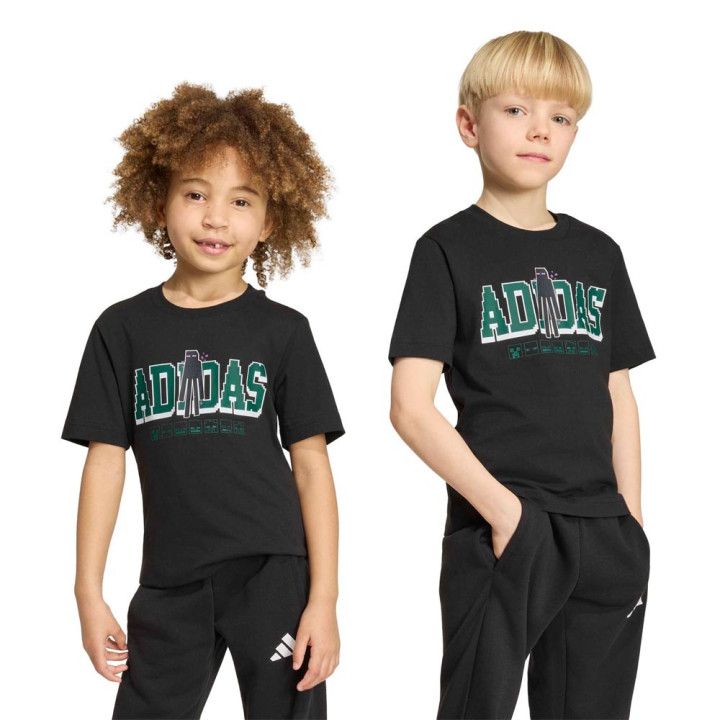 ADIDAS T-Shirt Palestra Minecraft Nero Bambino