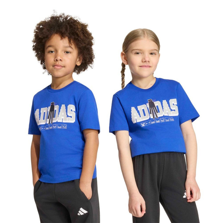 ADIDAS T-Shirt Palestra Minecraft Blu Bambino