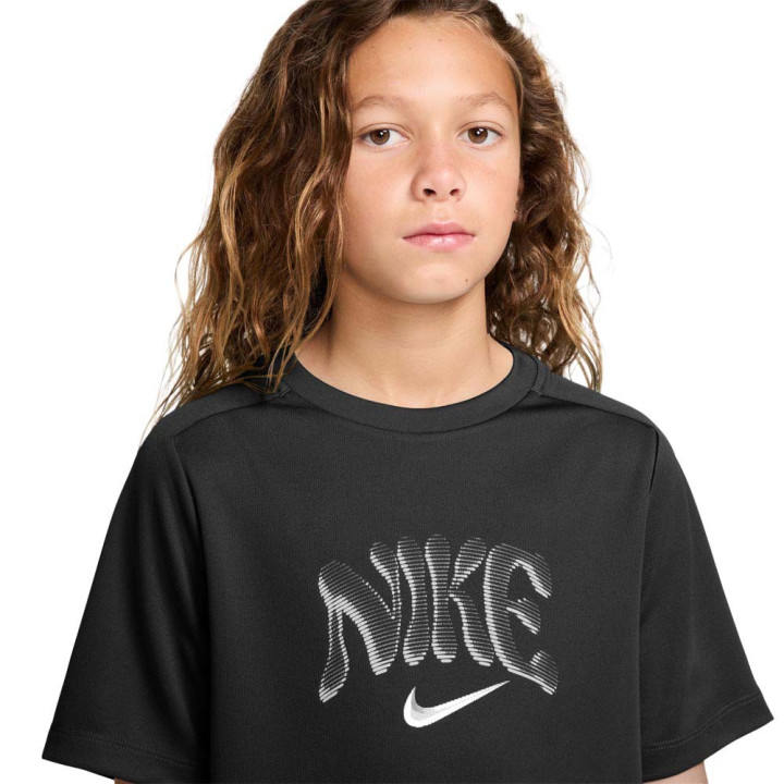 Nike Multi Refresh T-Shirt Palestra Logo Nero Bambino