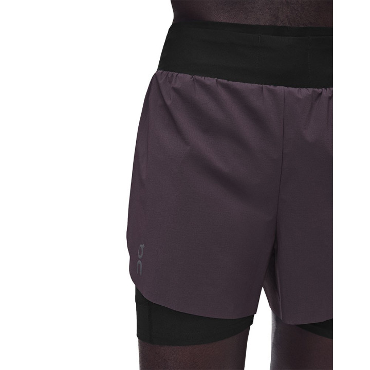 On Pantaloncini Running Zero 2In1 Urchin Nero Uomo
