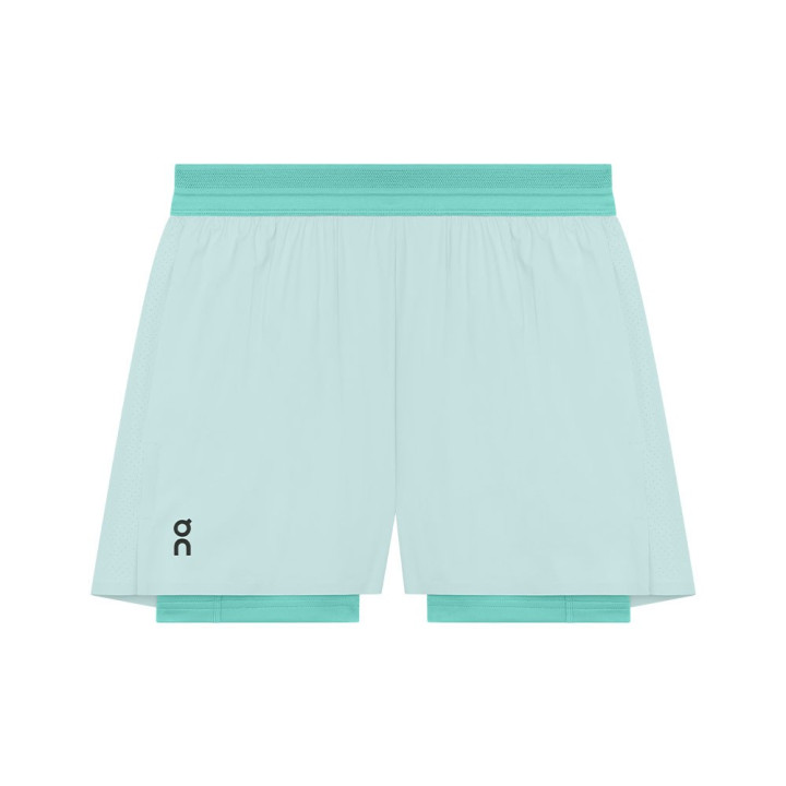 On Pantaloncini Running 3" Performance 2In1 Aquamarine Donna