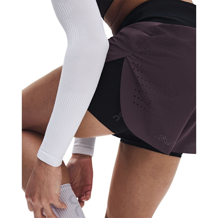 On Pantaloncini Running Zero 2In1 Urchin Nero Donna