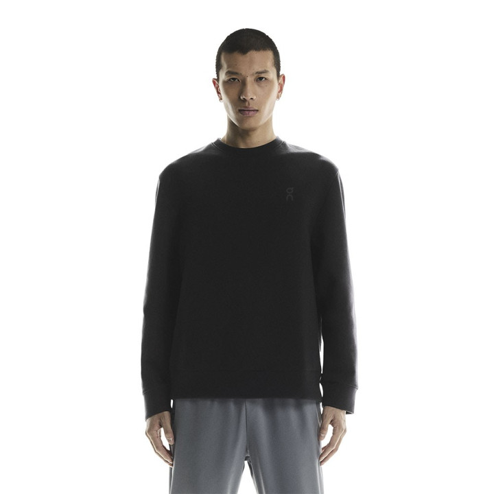 On Maglia Running Focus Tech Crew Nero Uomo
