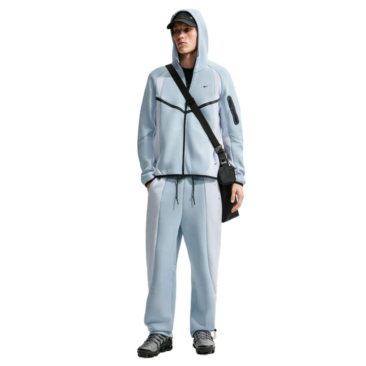 Nike Tech Pantaloni Fleece Open Bicolor Azzurro Uomo