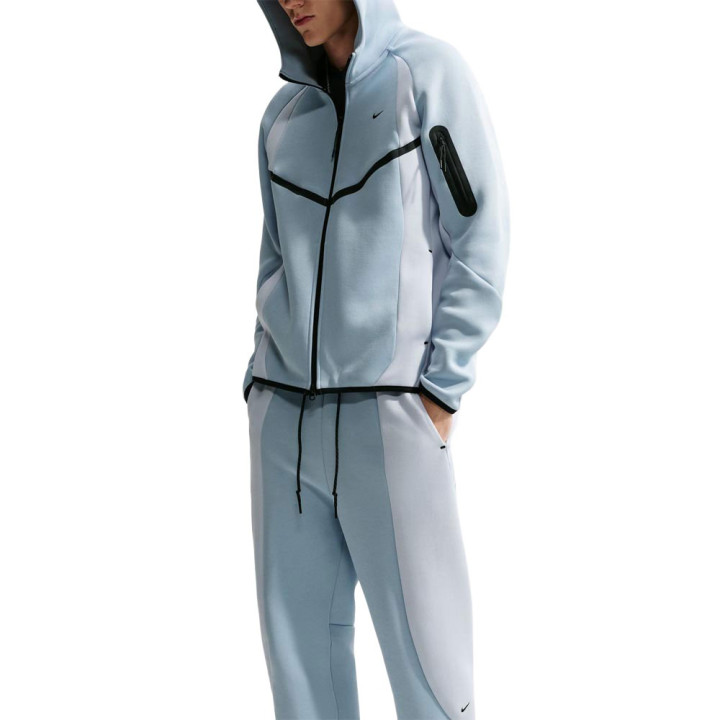 Nike Tech Pantaloni Fleece Open Bicolor Azzurro Uomo