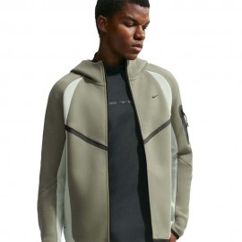 Tech Felpa Con Cerniera Fleece Bicolor verde