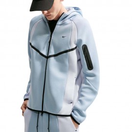 Tech Felpa Con Cerniera Fleece Bicolor azzurro