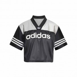 Cropped T-Shirt logo nero