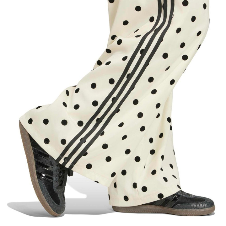 ADIDAS Originals Firebird Wide Leg Pants Satin Polkadots Bianco Donna