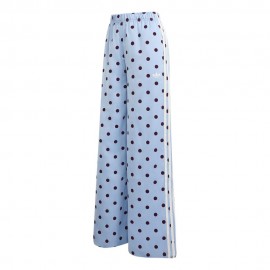 Firebird Wide Leg Pants Satin Polkadots azzurro