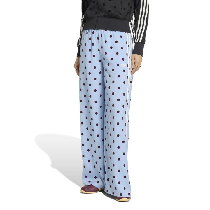 ADIDAS Originals Firebird Wide Leg Pants Satin Polkadots Azzurro Donna