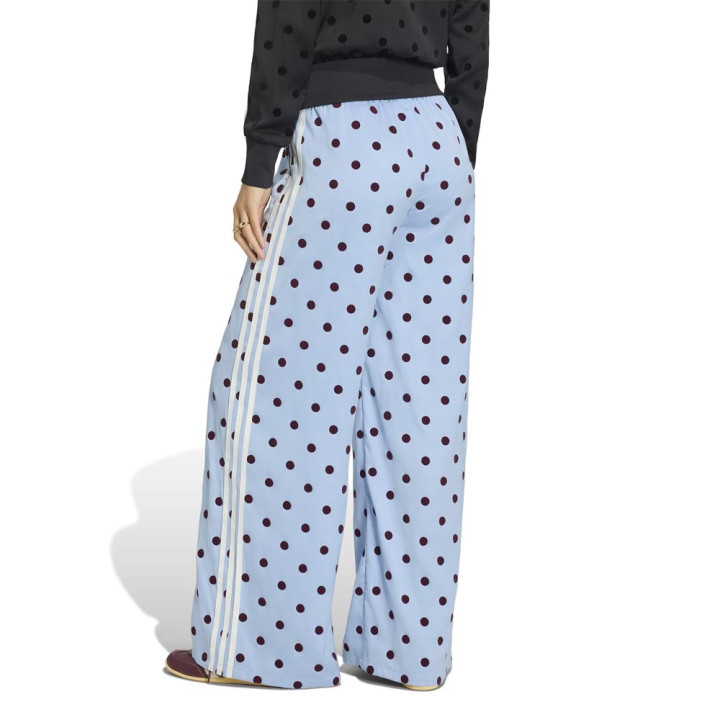 ADIDAS Originals Firebird Wide Leg Pants Satin Polkadots Azzurro Donna