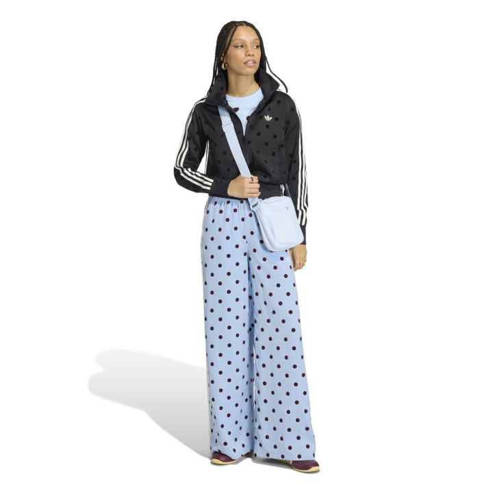 ADIDAS Originals Firebird Wide Leg Pants Satin Polkadots Azzurro Donna