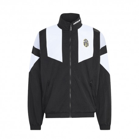 ADIDAS Felpa Juve Full Zip Woven Eqt Nero Bianco Uomo