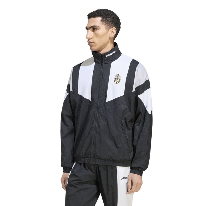 ADIDAS Felpa Juve Full Zip Woven Eqt Nero Bianco Uomo